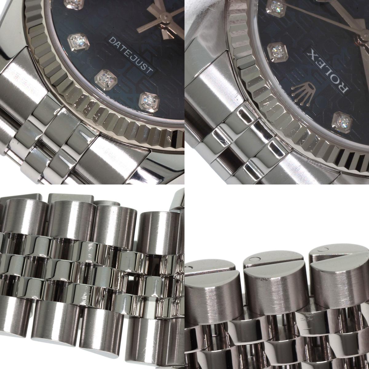 ROLEX ロレックス 116234G デイトジャスト 10P ダイヤモンド 腕時計 SS メンズ 中古