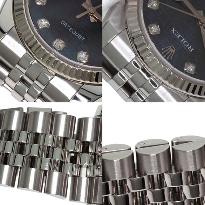 ROLEX ロレックス 116234G デイトジャスト 10P ダイヤモンド 腕時計 SS メンズ 中古