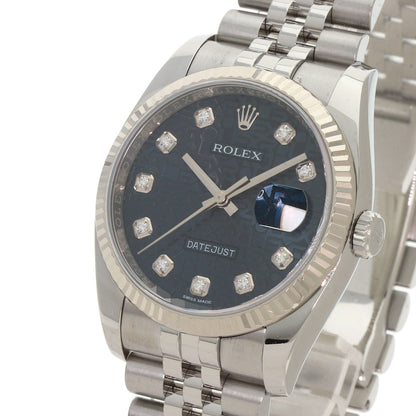 ROLEX ロレックス 116234G デイトジャスト 10P ダイヤモンド 腕時計 SS メンズ 中古