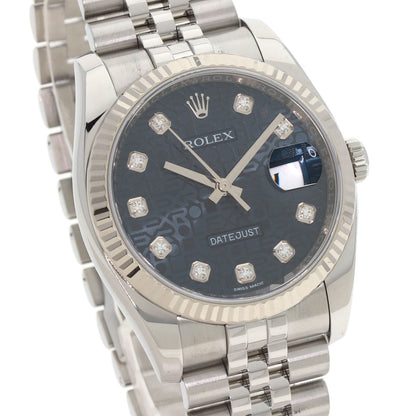 ROLEX ロレックス 116234G デイトジャスト 10P ダイヤモンド 腕時計 SS メンズ 中古