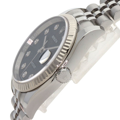 ROLEX ロレックス 116234G デイトジャスト 10P ダイヤモンド 腕時計 SS メンズ 中古