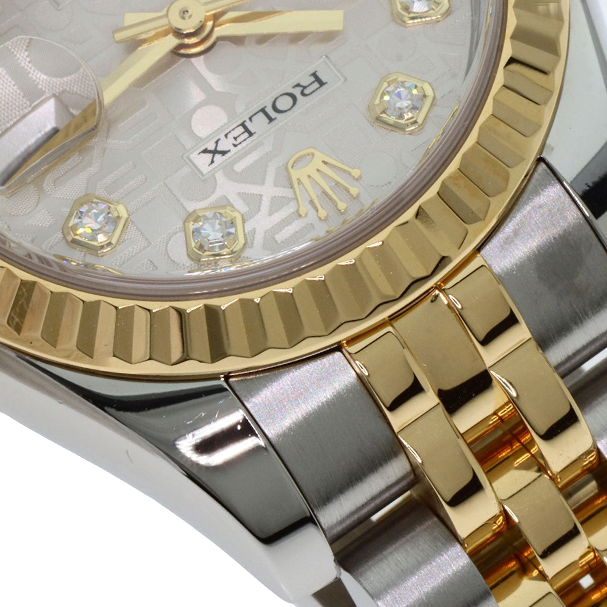 ROLEX ロレックス 179173G デイトジャスト 10P ダイヤモンド 腕時計 SS レディース 中古