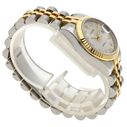 ROLEX ロレックス 179173G デイトジャスト 10P ダイヤモンド 腕時計 SS レディース 中古