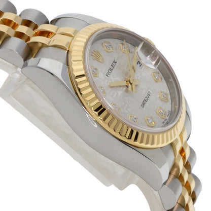 ROLEX ロレックス 179173G デイトジャスト 10P ダイヤモンド 腕時計 SS レディース 中古