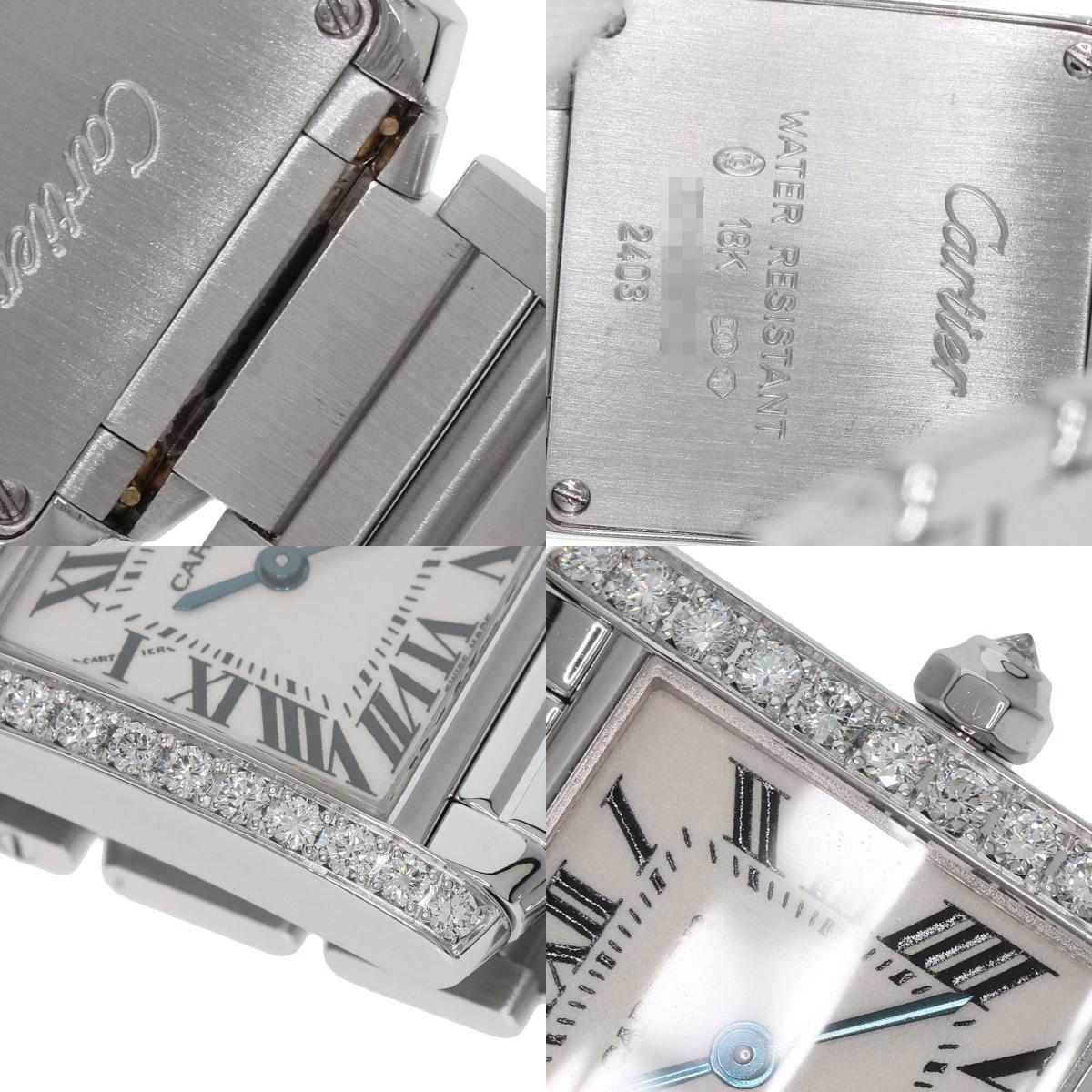 CARTIER カルティエ WE1002S3 タンクフランセーズ SM 腕時計 K18WG レディース 中古