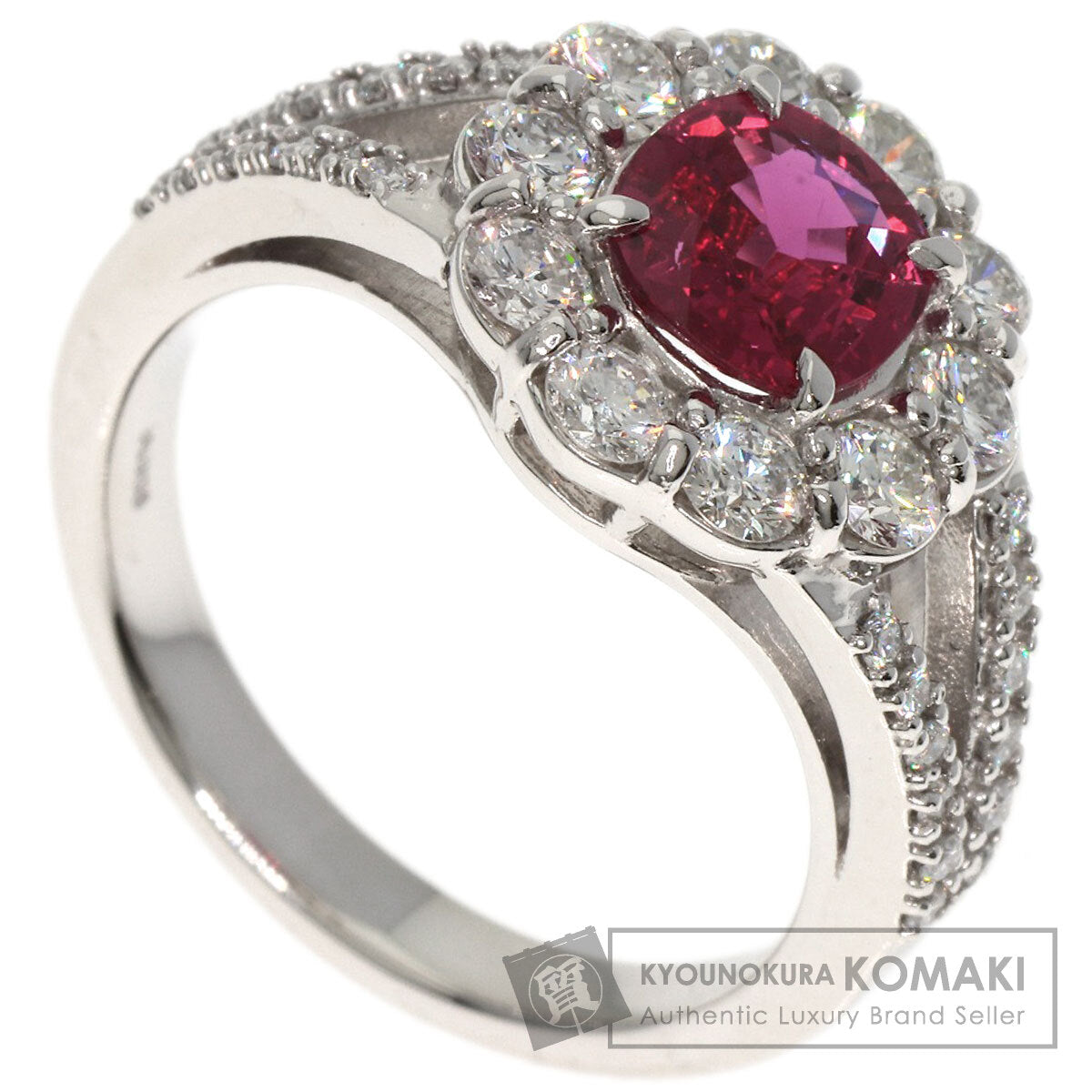 SELECT JEWELRY セレクトジュエリー ルビー ダイヤモンド リング・指輪 PT900 レディース 中古