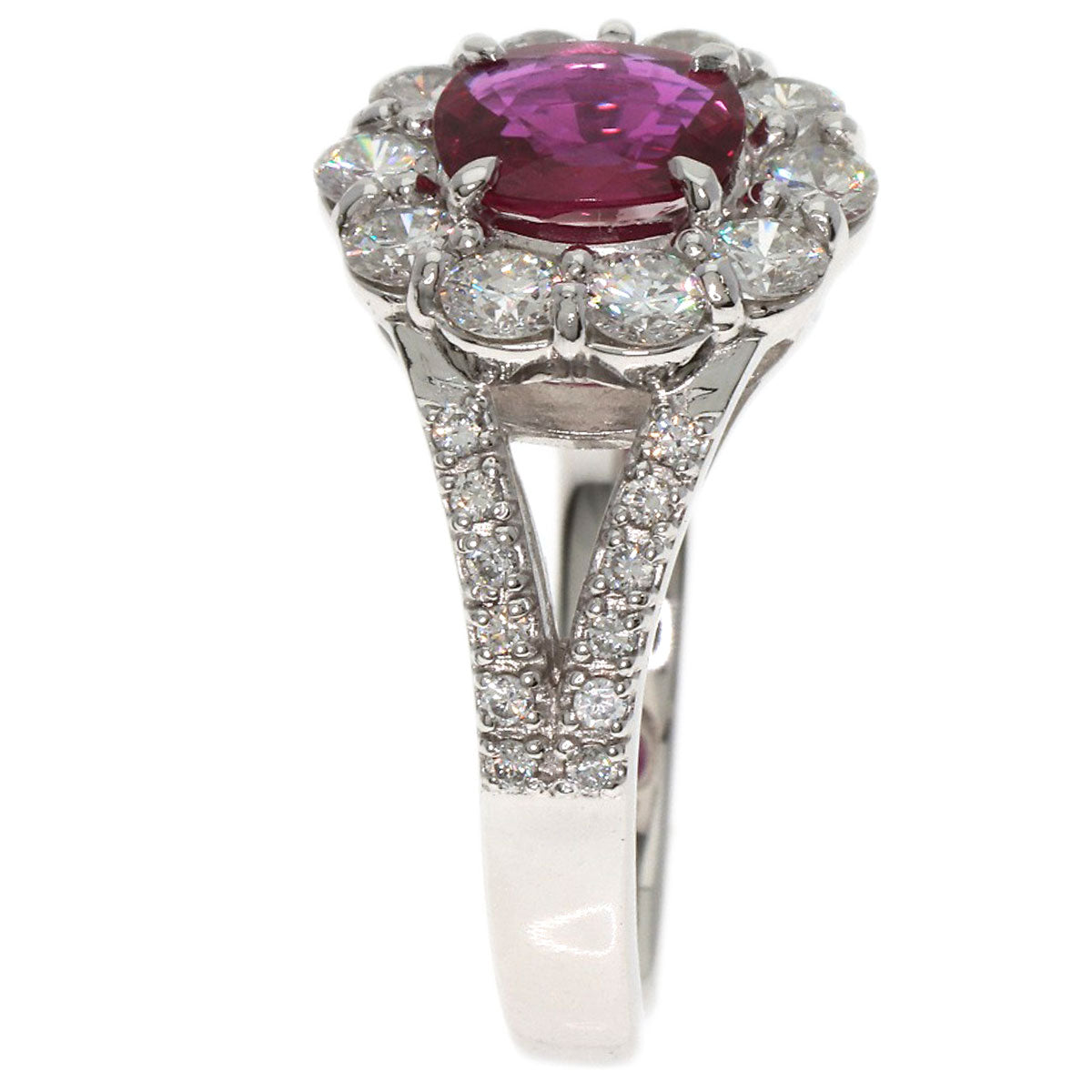 SELECT JEWELRY セレクトジュエリー ルビー ダイヤモンド リング・指輪 PT900 レディース 中古