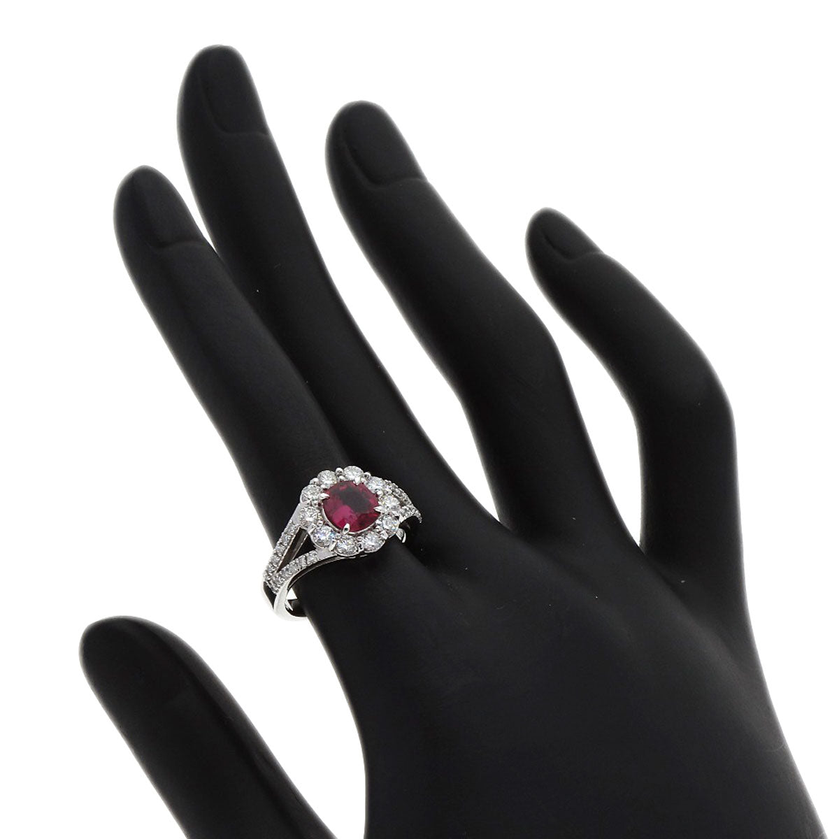 SELECT JEWELRY セレクトジュエリー ルビー ダイヤモンド リング・指輪 PT900 レディース 中古