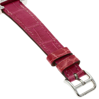 HERMES エルメス HH1.131 Hウォッチ ミニ ダイヤモンドベゼル 腕時計 SS レディース 中古