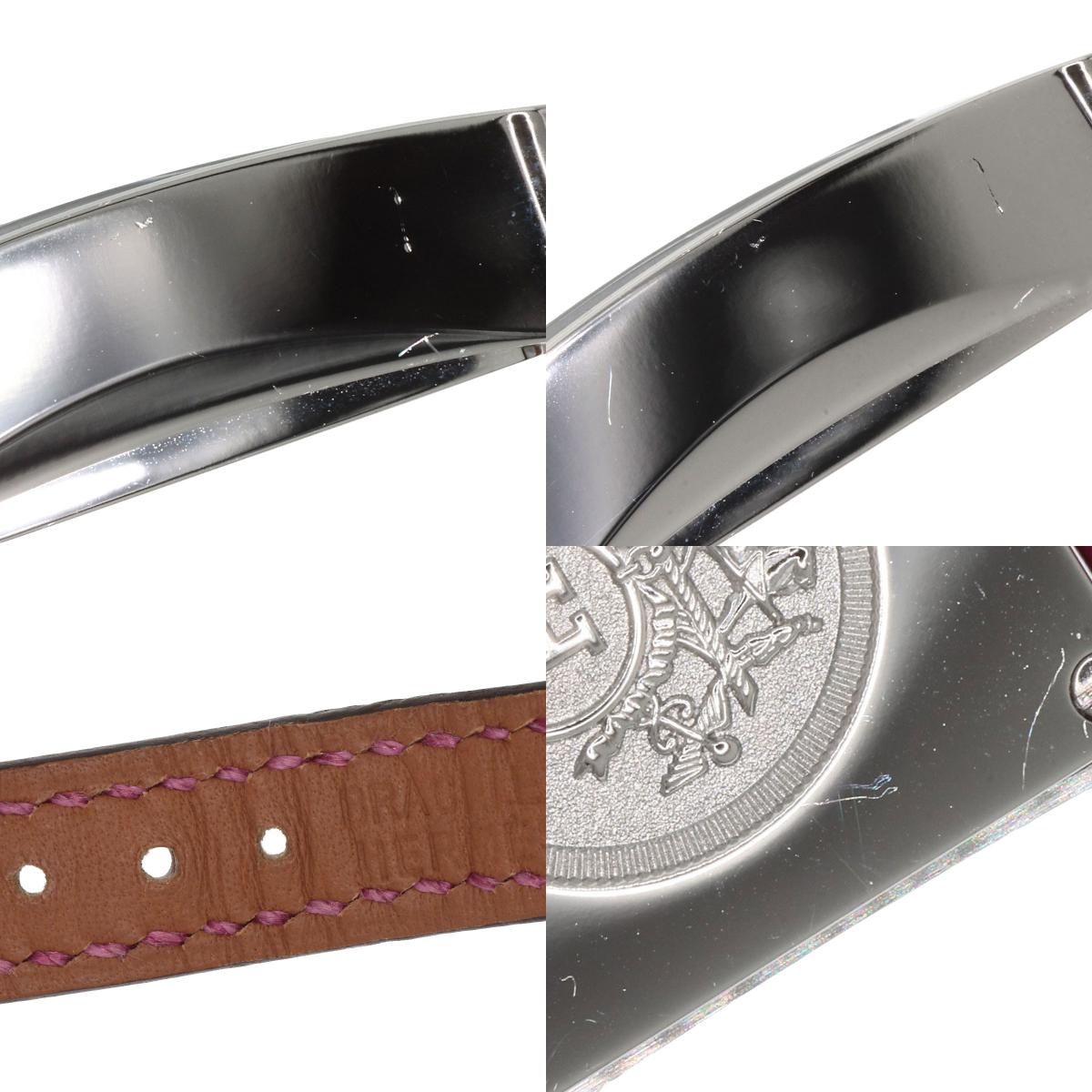 HERMES エルメス HH1.131 Hウォッチ ミニ ダイヤモンドベゼル 腕時計 SS レディース 中古