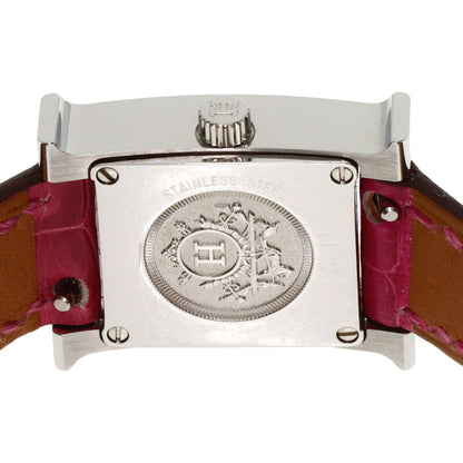 HERMES エルメス HH1.131 Hウォッチ ミニ ダイヤモンドベゼル 腕時計 SS レディース 中古