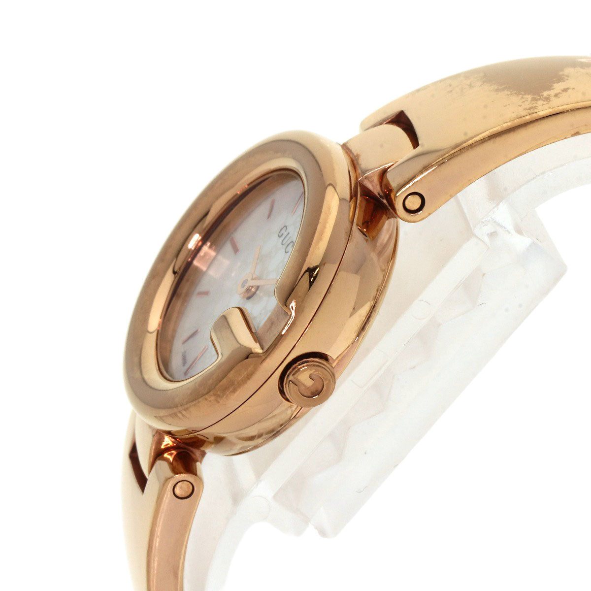 GUCCI グッチ 134.5 GG シェル バングル 腕時計 PGP レディース 中古