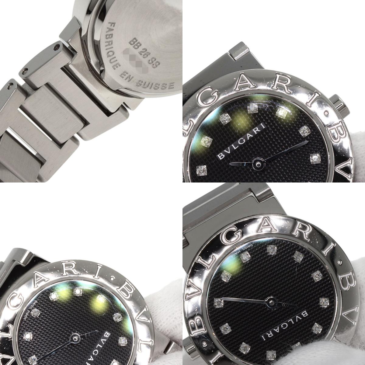 BVLGARI ブルガリ BB26BSS/12N ブルガリブルガリ 12P ダイヤモンド 腕時計 SS レディース 中古