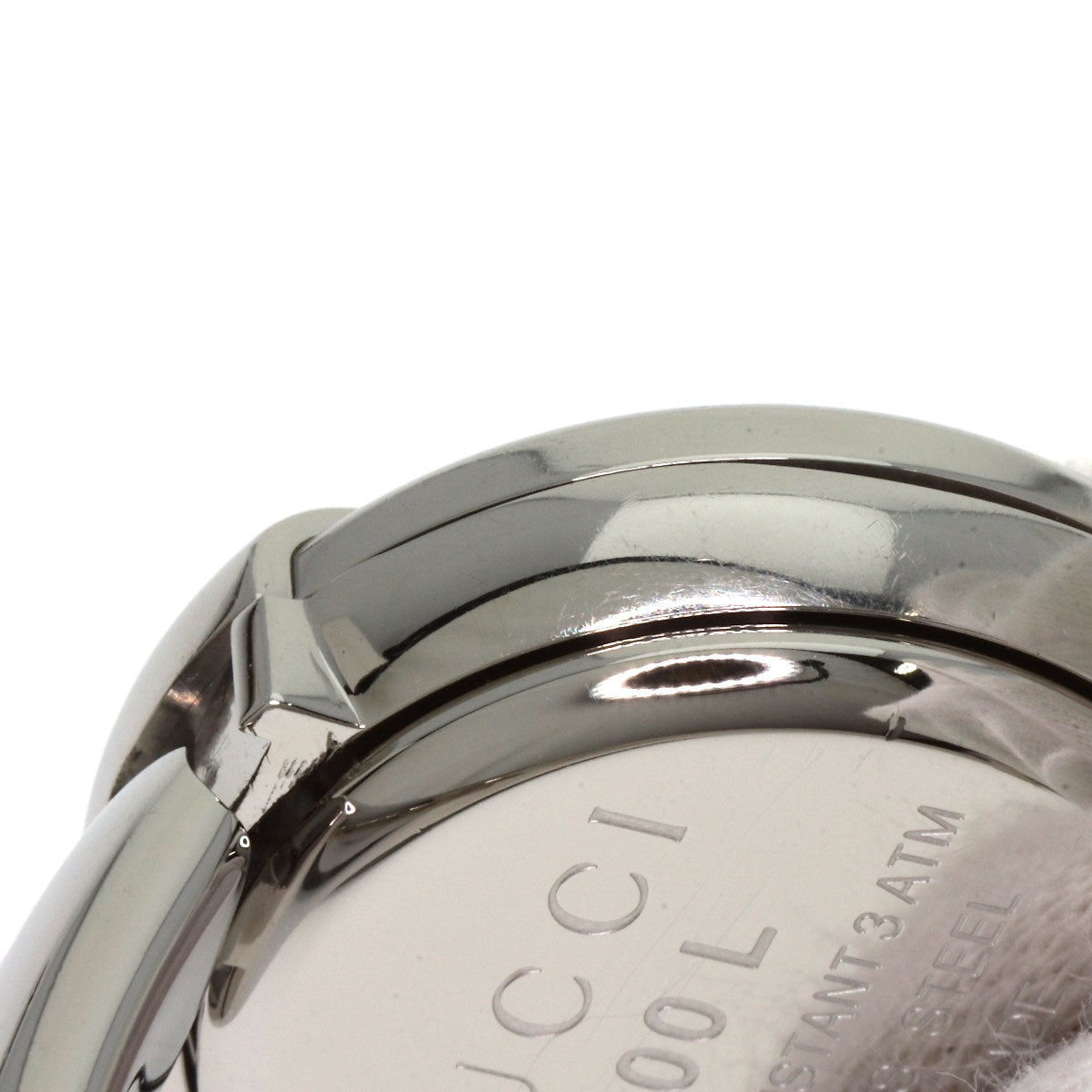 GUCCI グッチ 1400L ラウンドフェイス GG ピンクシェル バングル 腕時計 SS レディース 中古
