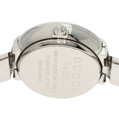 GUCCI グッチ 1400L ラウンドフェイス GG ピンクシェル バングル 腕時計 SS レディース 中古