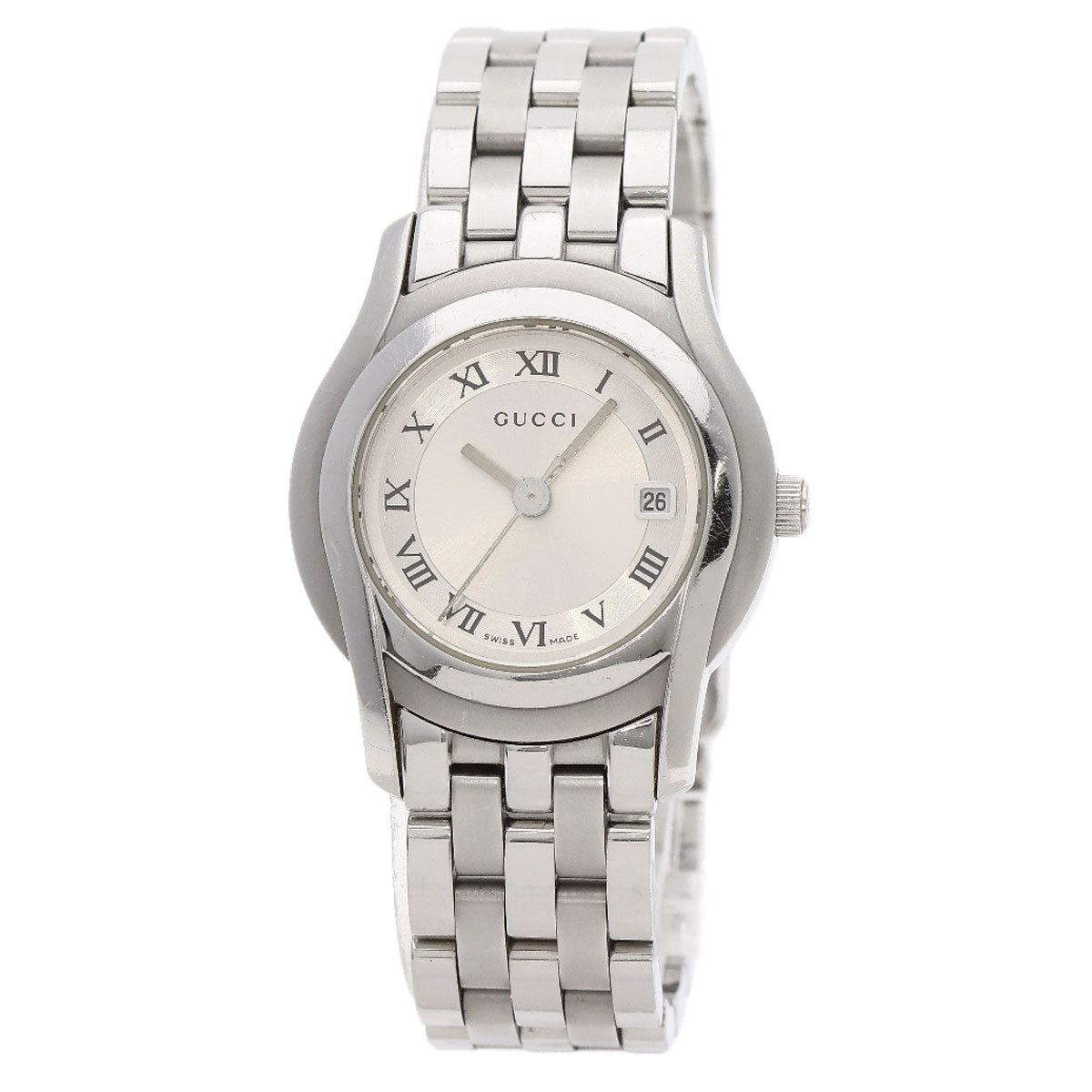 GUCCI グッチ 5500L ラウンドフェイス 腕時計 SS レディース 中古