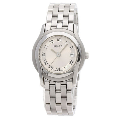 GUCCI グッチ 5500L ラウンドフェイス 腕時計 SS レディース 中古