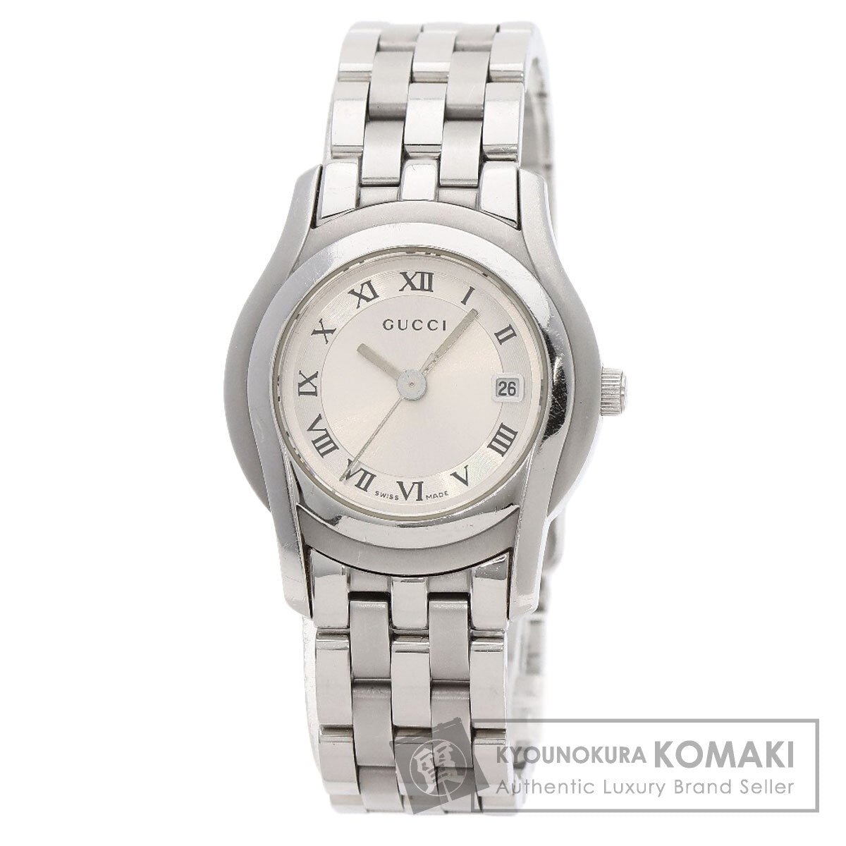 GUCCI グッチ 5500L ラウンドフェイス 腕時計 SS レディース 中古
