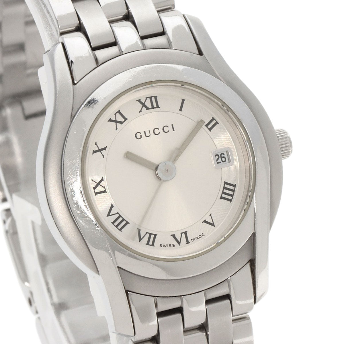 GUCCI グッチ 5500L ラウンドフェイス 腕時計 SS レディース 中古