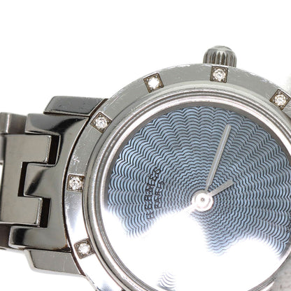 HERMES エルメス CL4.230 クリッパー ナクレ 12P ダイヤモンドベゼル 腕時計 SS レディース 中古