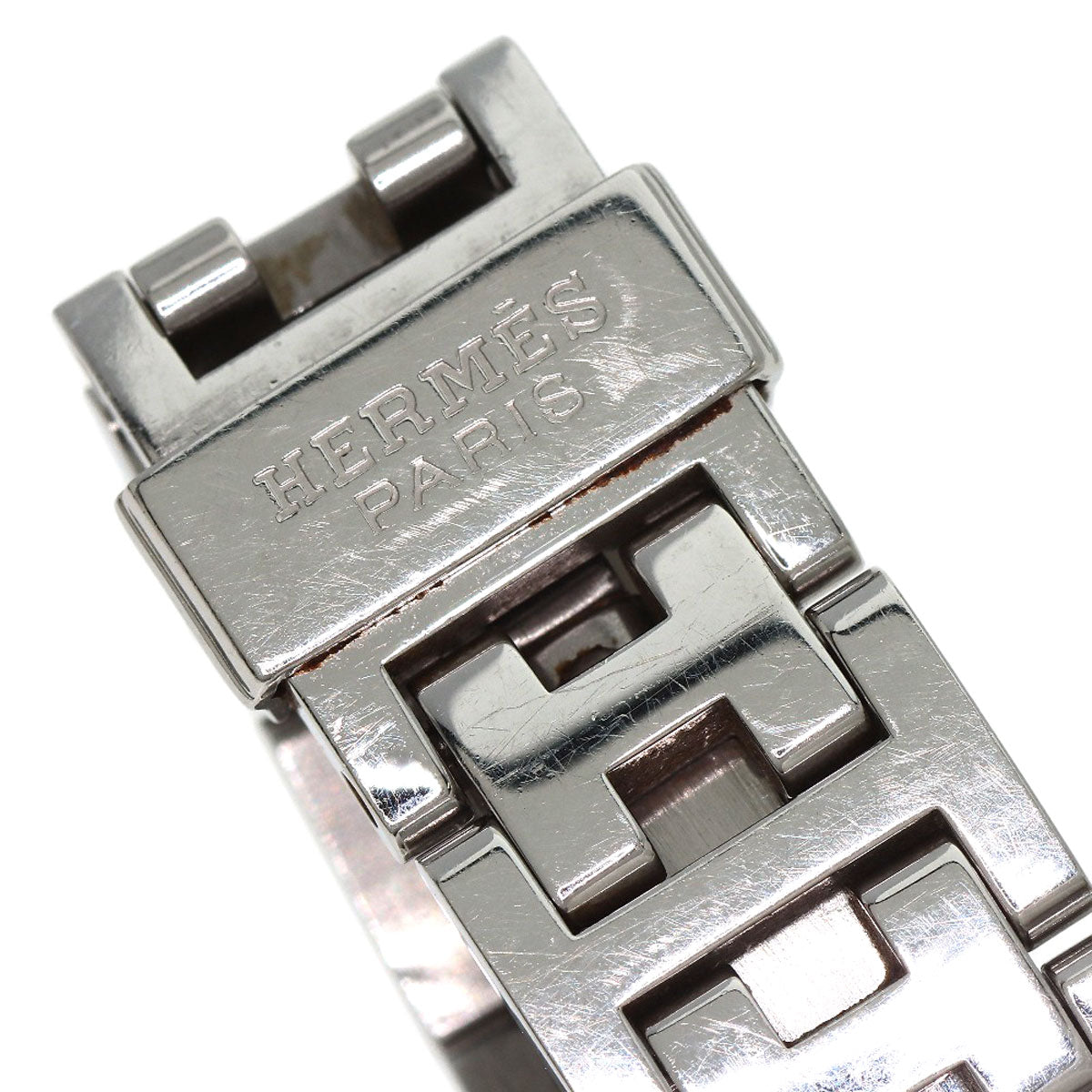 HERMES エルメス CL4.230 クリッパー ナクレ 12P ダイヤモンドベゼル 腕時計 SS レディース 中古