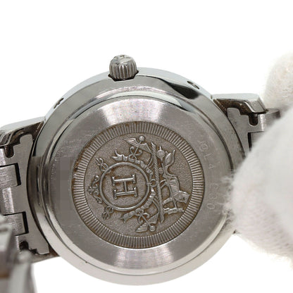 HERMES エルメス CL4.230 クリッパー ナクレ 12P ダイヤモンドベゼル 腕時計 SS レディース 中古
