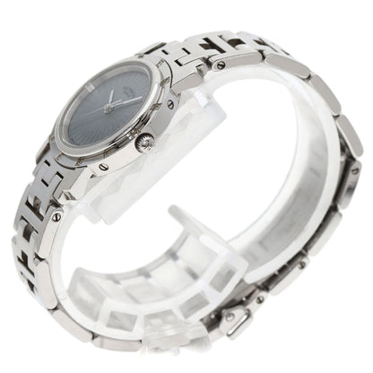 HERMES エルメス CL4.230 クリッパー ナクレ 12P ダイヤモンドベゼル 腕時計 SS レディース 中古