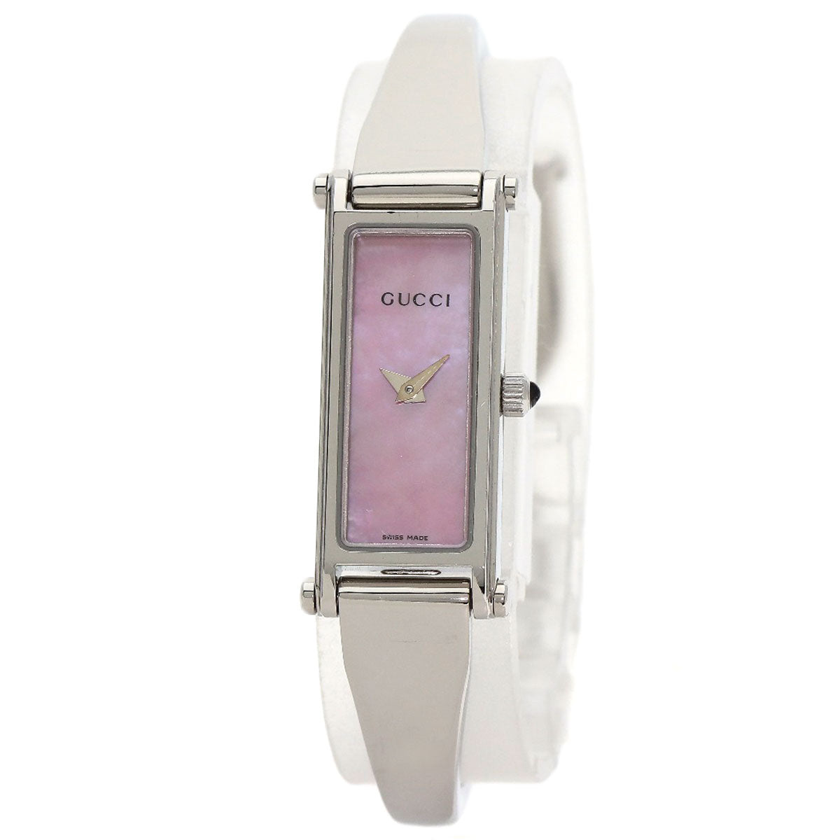 GUCCI グッチ 1500L スクエアフェイス バングル 腕時計 SS レディース 中古