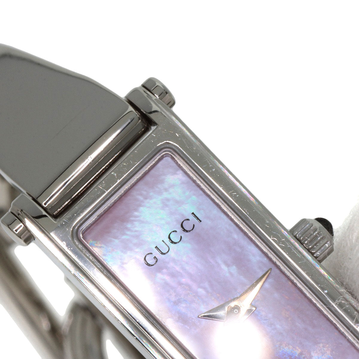 GUCCI グッチ 1500L スクエアフェイス バングル 腕時計 SS レディース 中古