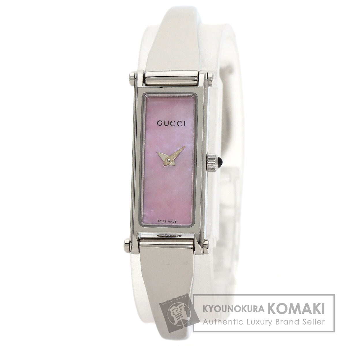 GUCCI グッチ 1500L スクエアフェイス バングル 腕時計 SS レディース 中古