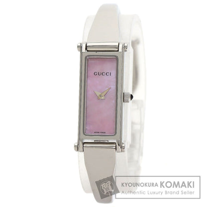 GUCCI グッチ 1500L スクエアフェイス バングル 腕時計 SS レディース 中古
