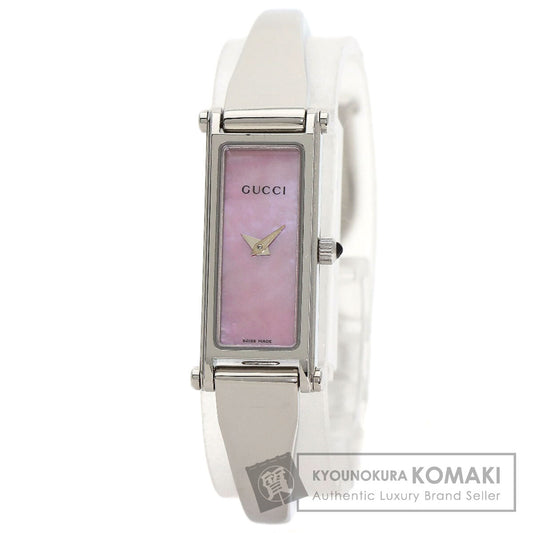 GUCCI グッチ 1500L スクエアフェイス バングル 腕時計 SS レディース 中古