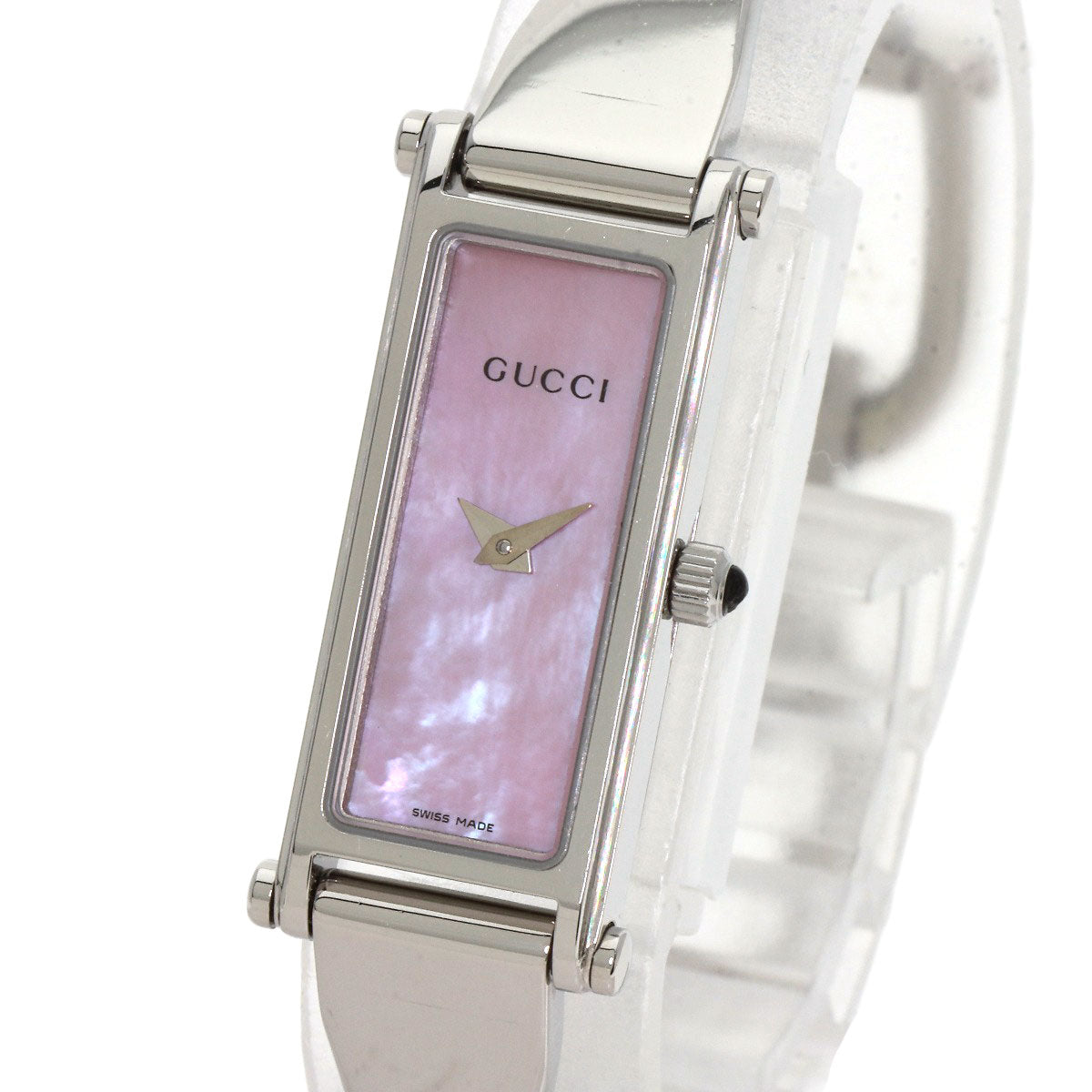 GUCCI グッチ 1500L スクエアフェイス バングル 腕時計 SS レディース 中古