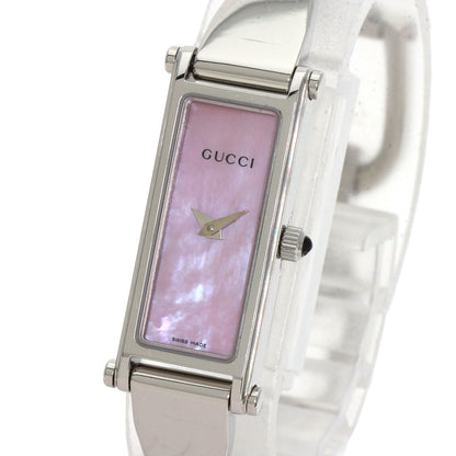 GUCCI グッチ 1500L スクエアフェイス バングル 腕時計 SS レディース 中古