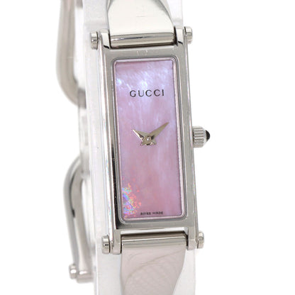 GUCCI グッチ 1500L スクエアフェイス バングル 腕時計 SS レディース 中古