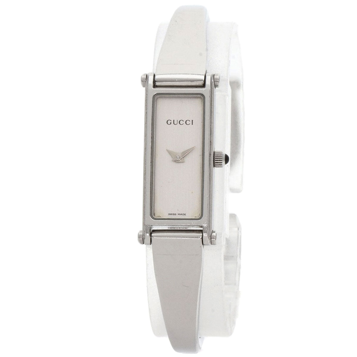 GUCCI グッチ 1500L スクエアフェイス バングル 腕時計 SS レディース 中古