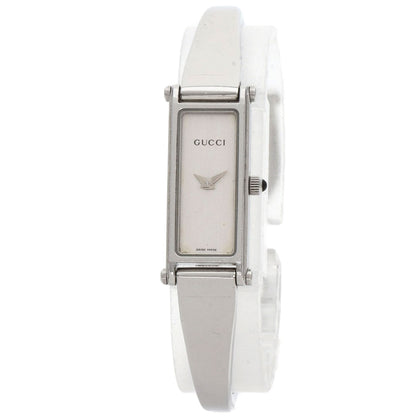 GUCCI グッチ 1500L スクエアフェイス バングル 腕時計 SS レディース 中古