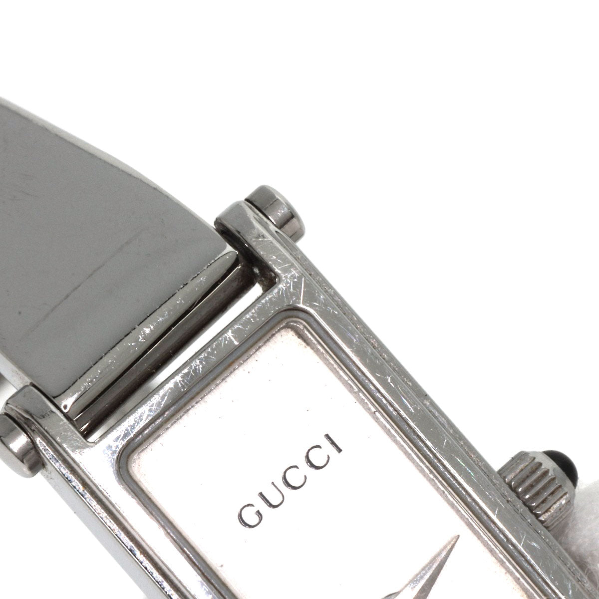 GUCCI グッチ 1500L スクエアフェイス バングル 腕時計 SS レディース 中古