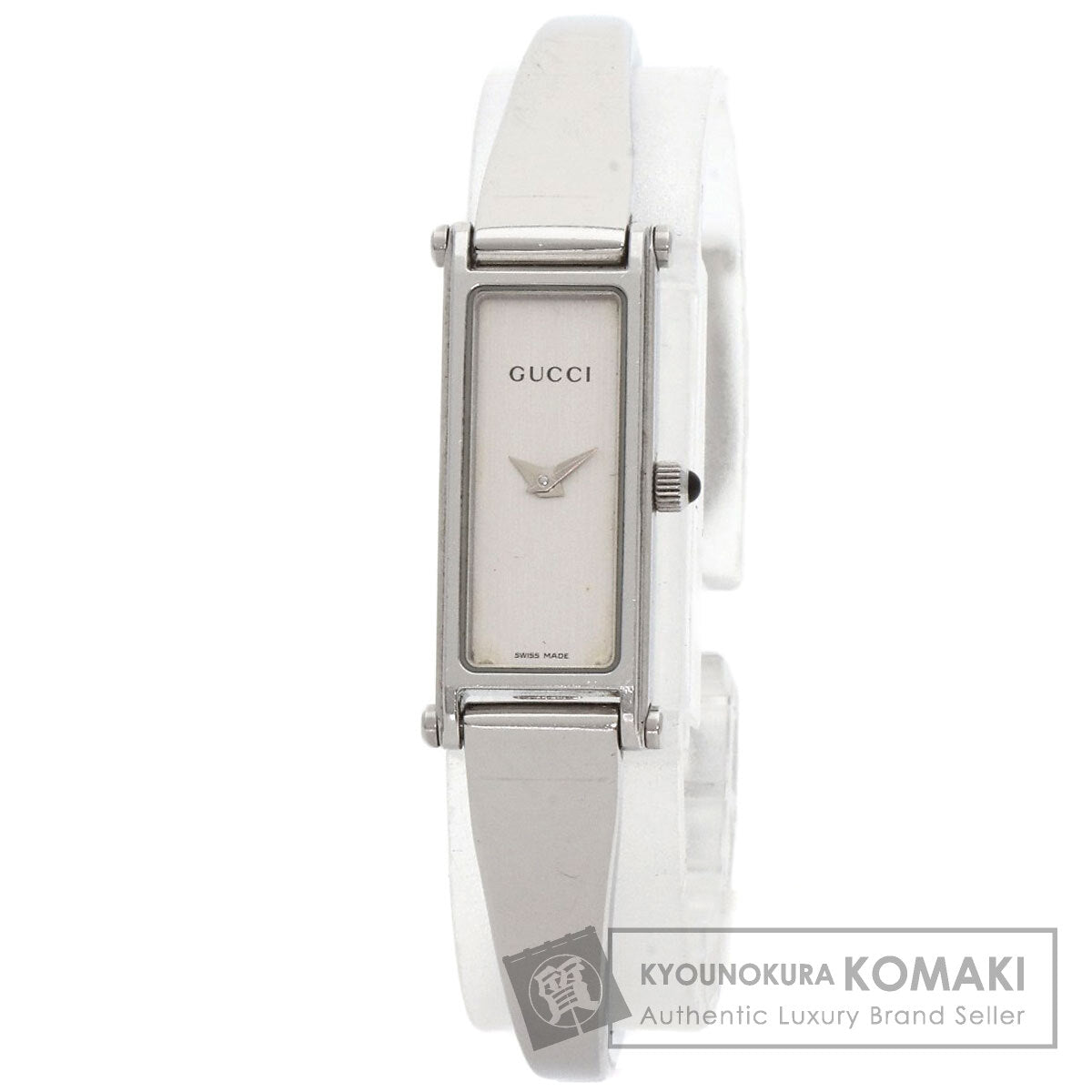 GUCCI グッチ 1500L スクエアフェイス バングル 腕時計 SS レディース 中古