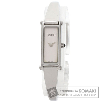 GUCCI グッチ 1500L スクエアフェイス バングル 腕時計 SS レディース 中古