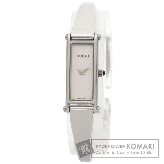 GUCCI グッチ 1500L スクエアフェイス バングル 腕時計 SS レディース 中古