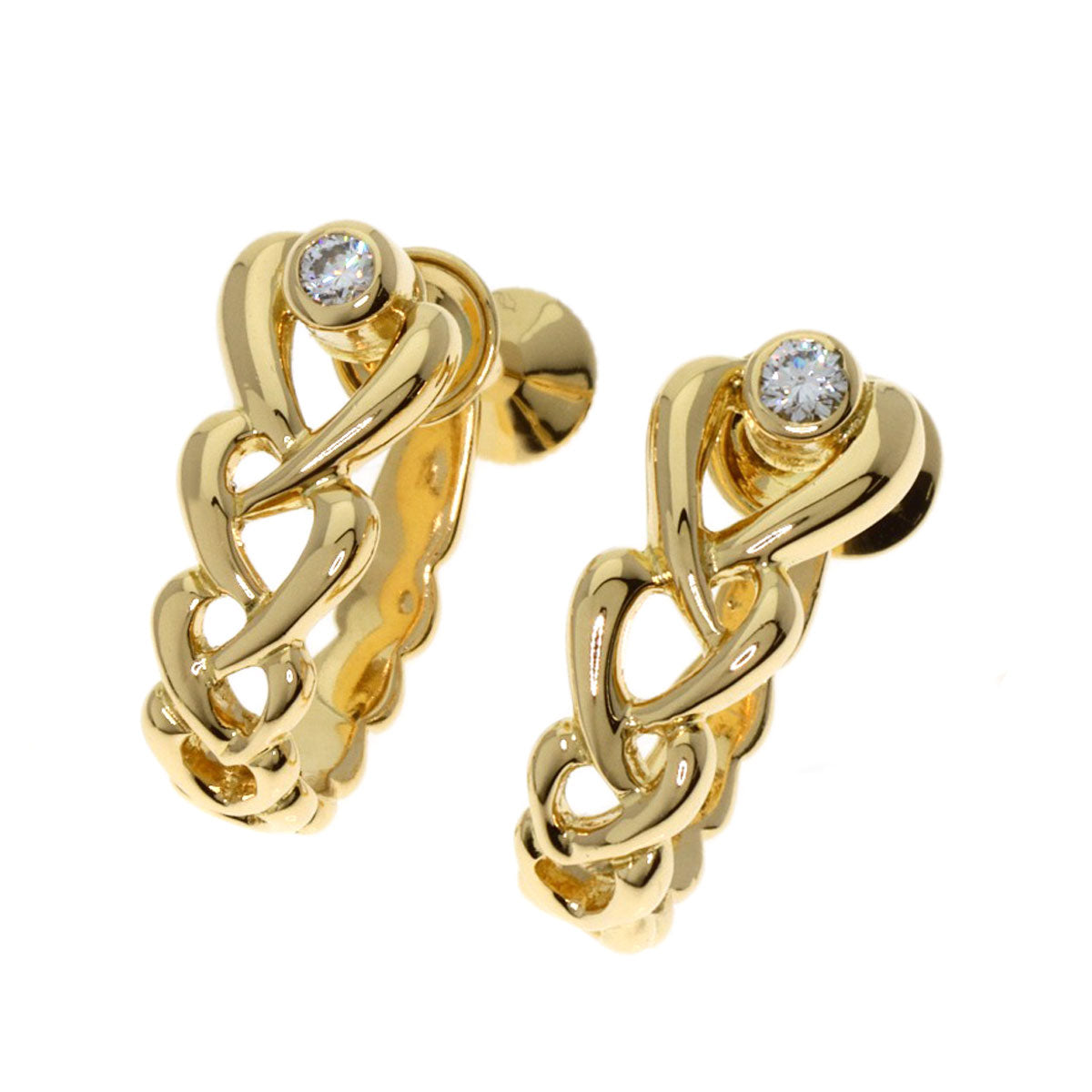 MIKIMOTO ミキモト パール 真珠 ダイヤモンド 替えチャーム付き イヤリング K18YG レディース 中古