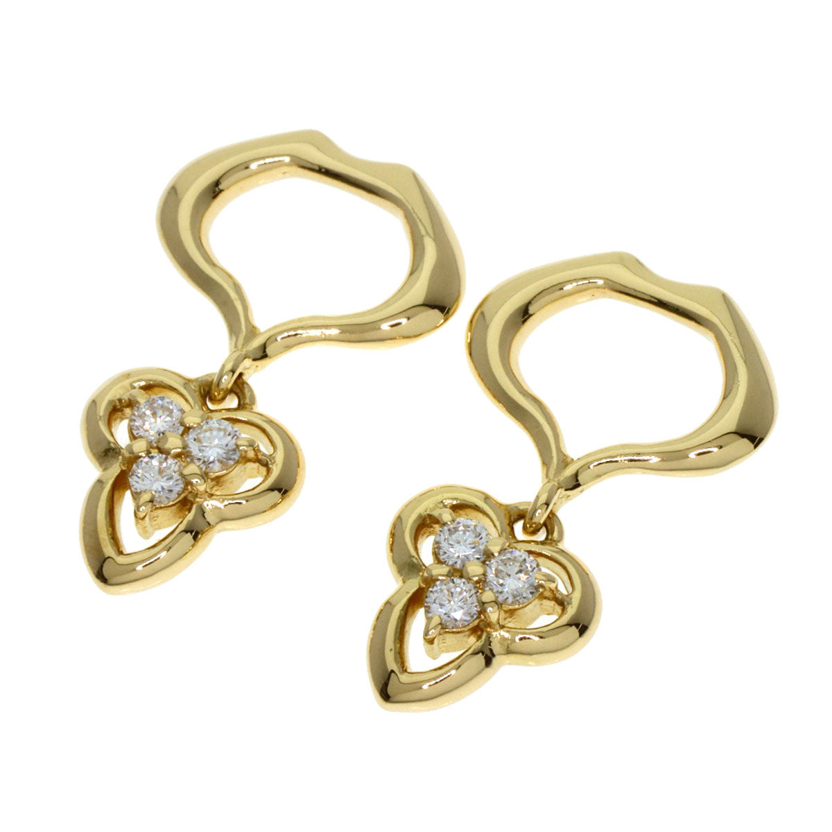 MIKIMOTO ミキモト パール 真珠 ダイヤモンド 替えチャーム付き イヤリング K18YG レディース 中古