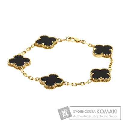 Van Cleef & Arpels ヴァンクリーフ＆アーペル ヴィンテージ アルハンブラ オニキス 5モチーフ ブレスレット K18YG レディース 中古