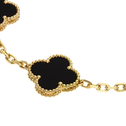 Van Cleef & Arpels ヴァンクリーフ＆アーペル ヴィンテージ アルハンブラ オニキス 5モチーフ ブレスレット K18YG レディース 中古
