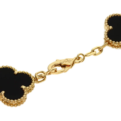 Van Cleef & Arpels ヴァンクリーフ＆アーペル ヴィンテージ アルハンブラ オニキス 5モチーフ ブレスレット K18YG レディース 中古