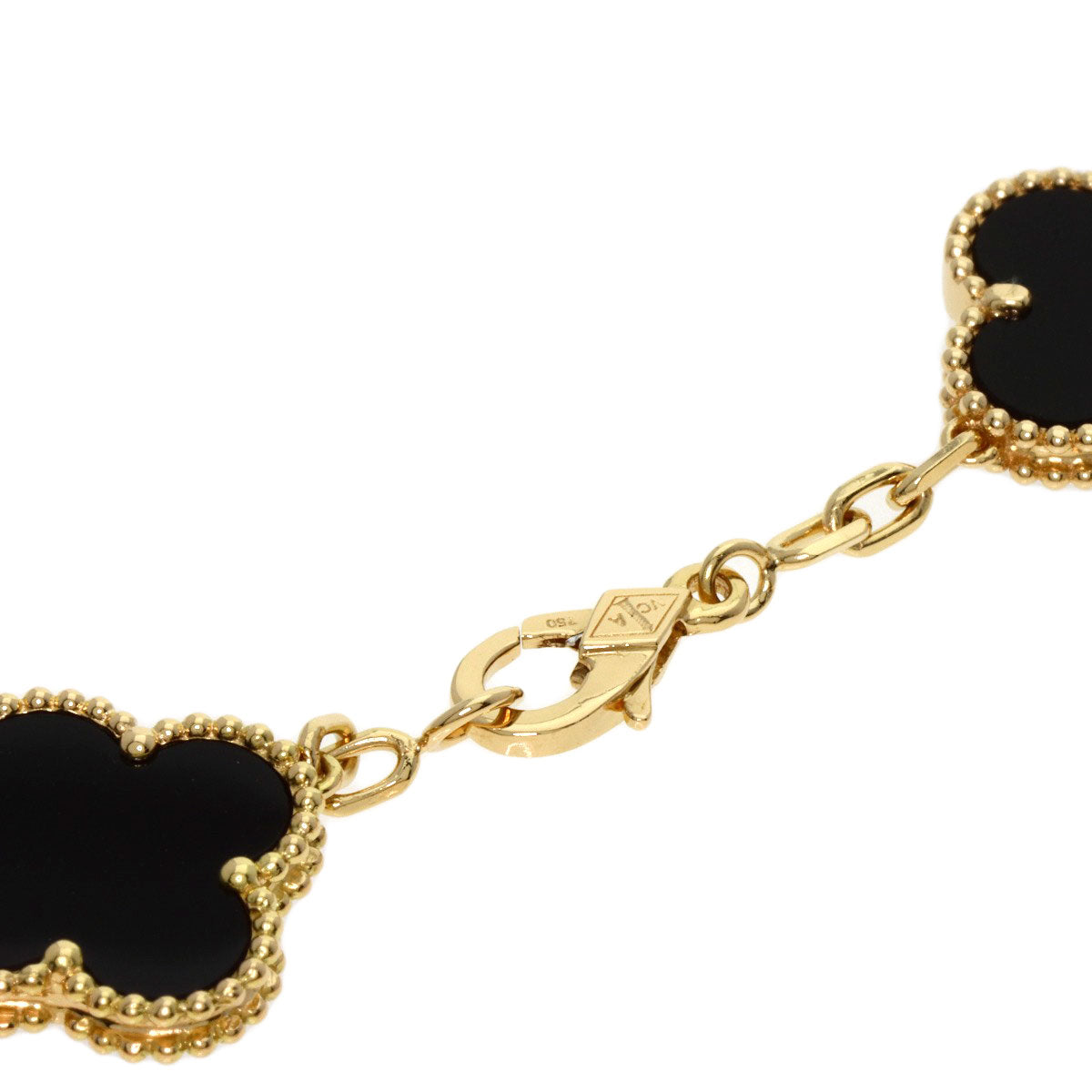 Van Cleef & Arpels ヴァンクリーフ＆アーペル ヴィンテージ アルハンブラ オニキス 5モチーフ ブレスレット K18YG レディース 中古