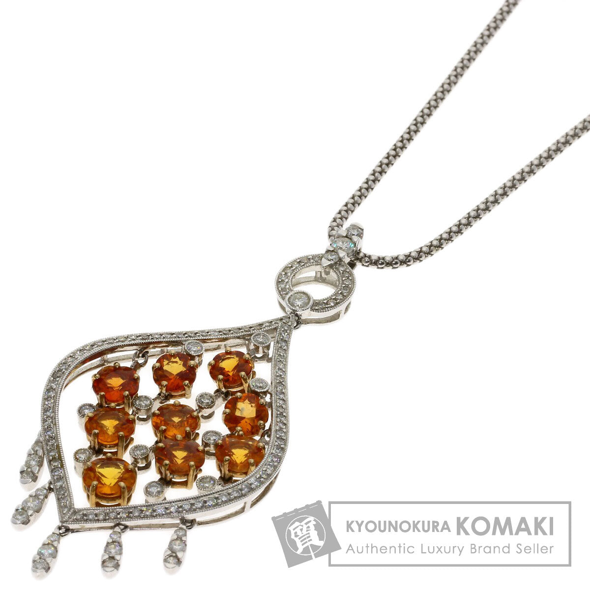 セレクトジュエリー オレンジサファイア ダイヤモンド ネックレス 中古 商品画像1