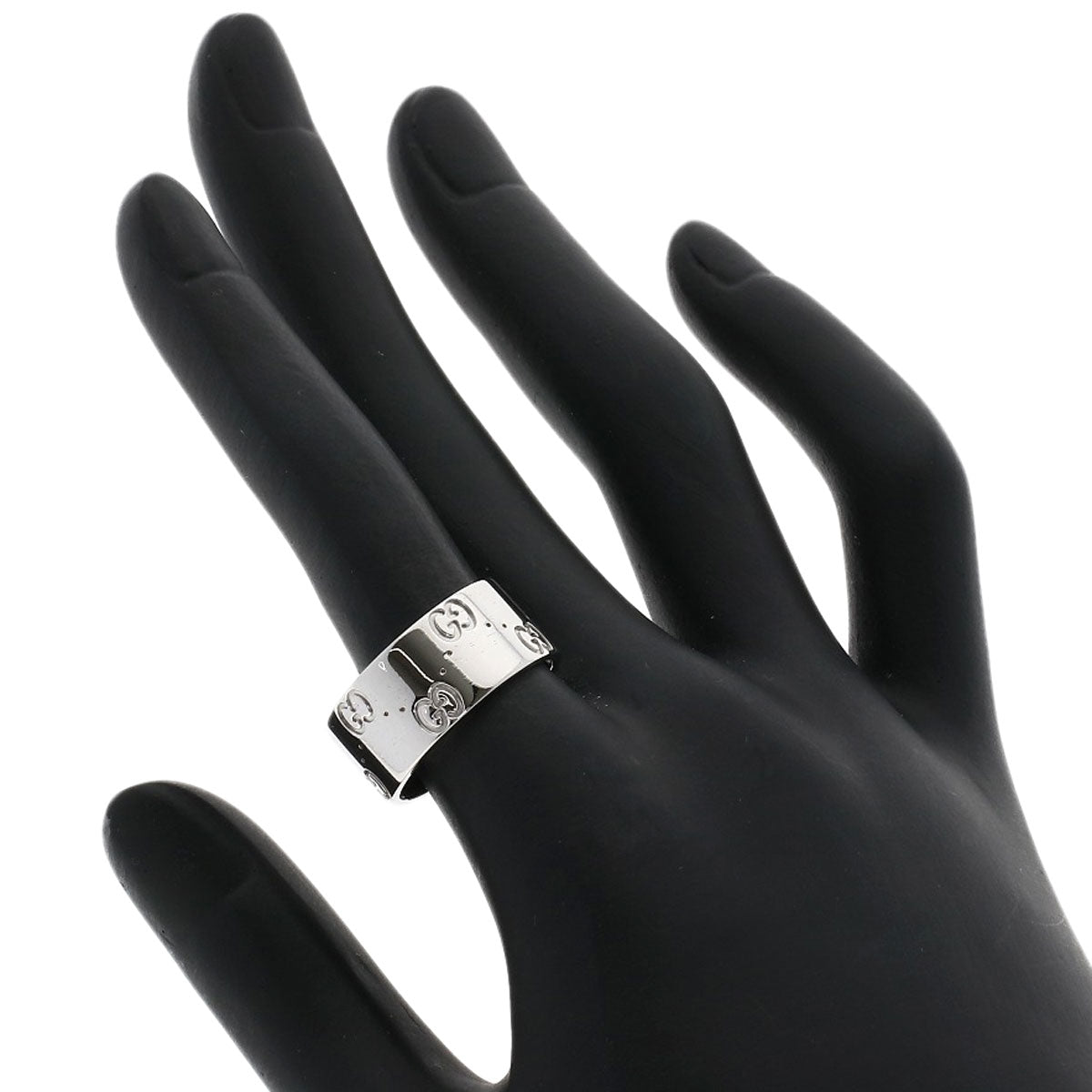 GUCCI グッチ アイコンワイド #15 リング・指輪 K18WG レディース 中古