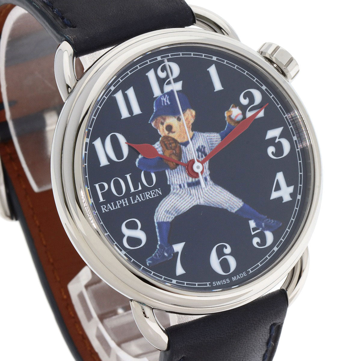 POLO RALPH LAUREN ポロ・ラルフローレン 472865479002 NYヤンキース ベア 腕時計 SS メンズ 中古